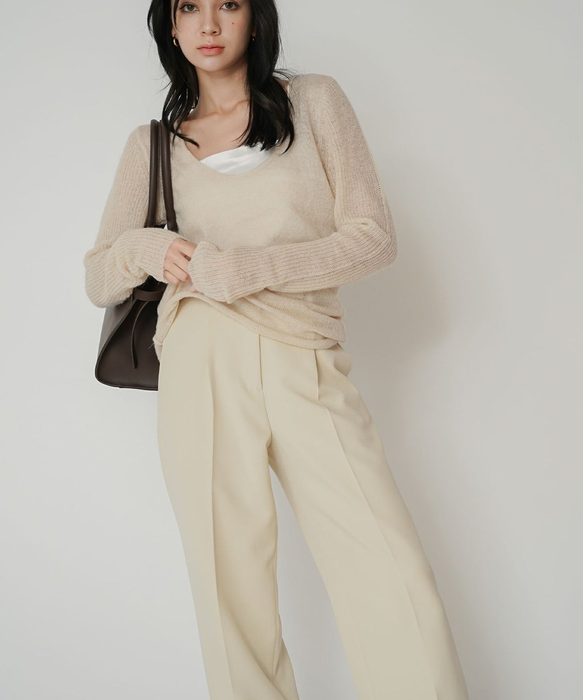 綺麗め オフィス 大人 スラックス ワイドスラックス ストレートパンツ セットアップ KINO THE KEI