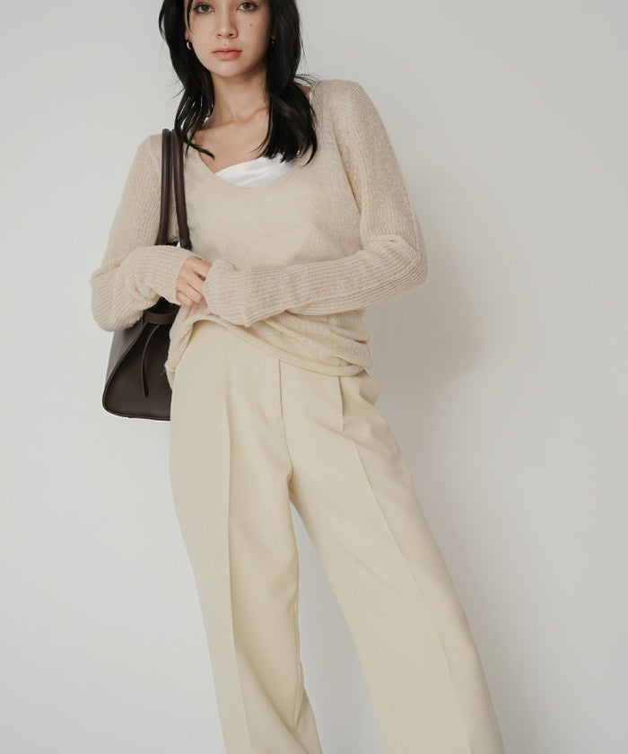 綺麗め オフィス 大人 スラックス ワイドスラックス ストレートパンツ セットアップ KINO THE KEI