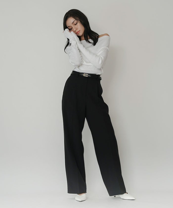 綺麗め オフィス 大人 スラックス ワイドスラックス ストレートパンツ セットアップ KINO THE KEI