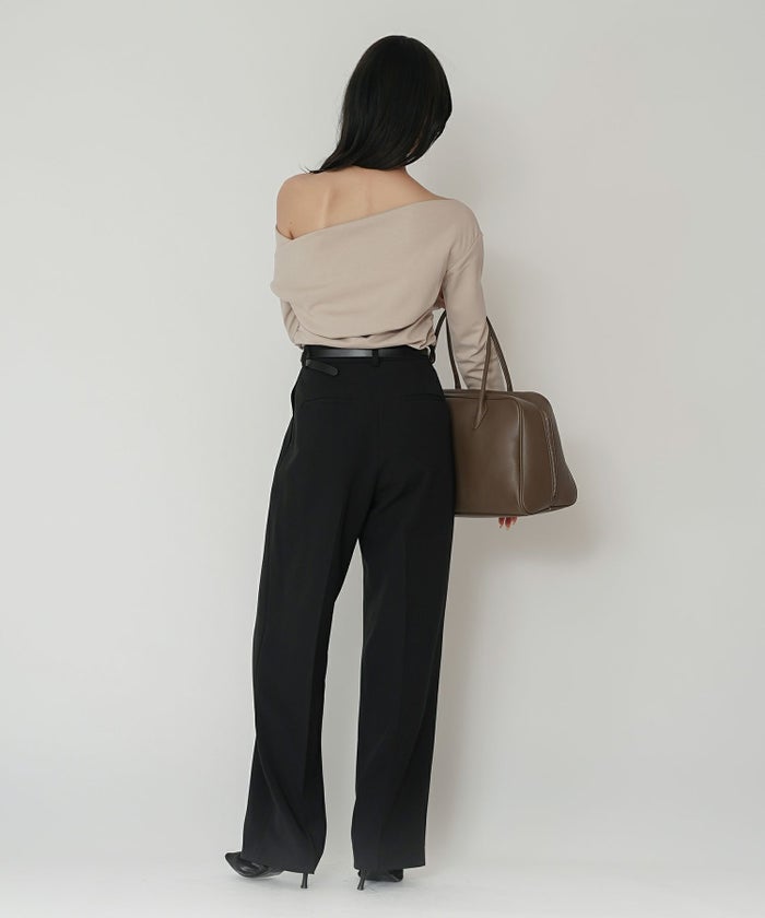 綺麗め オフィス 大人 スラックス ワイドスラックス ストレートパンツ セットアップ KINO THE KEI