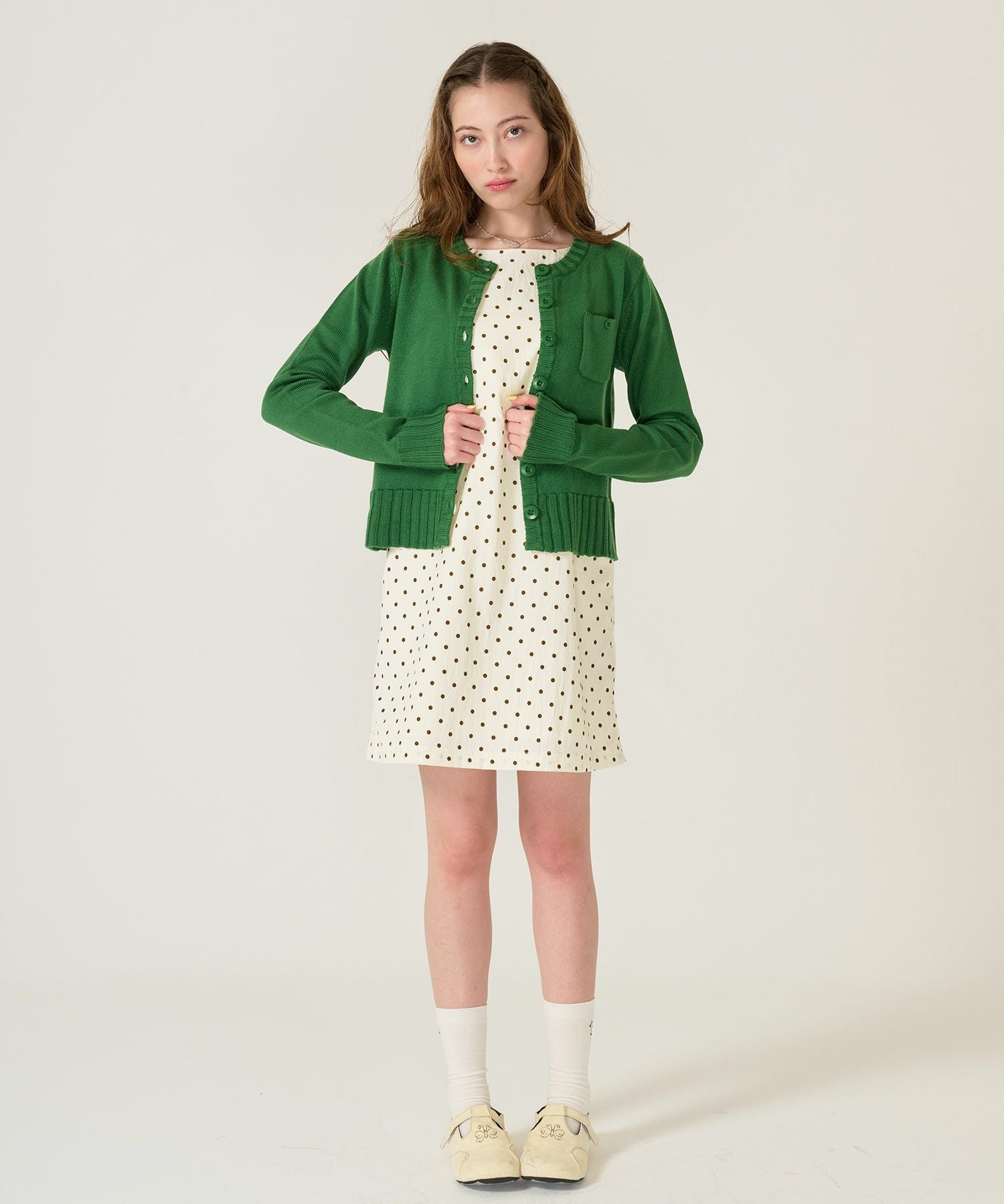 ドット柄 ミニ丈 ジャンスカ TINA：JOJUN 全2色｜tnj331-1121【3