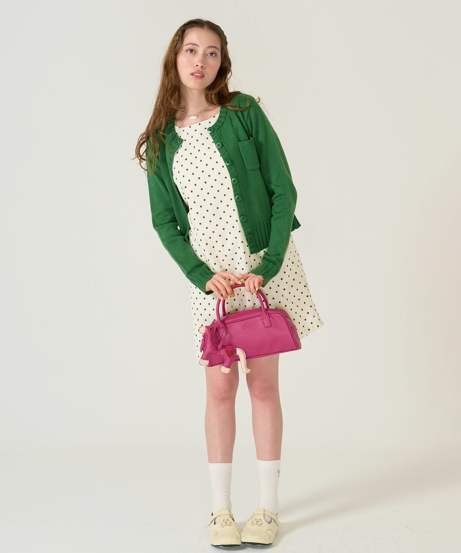 ドット柄 ミニ丈 ジャンスカ TINA：JOJUN 全2色｜tnj331-1121【3