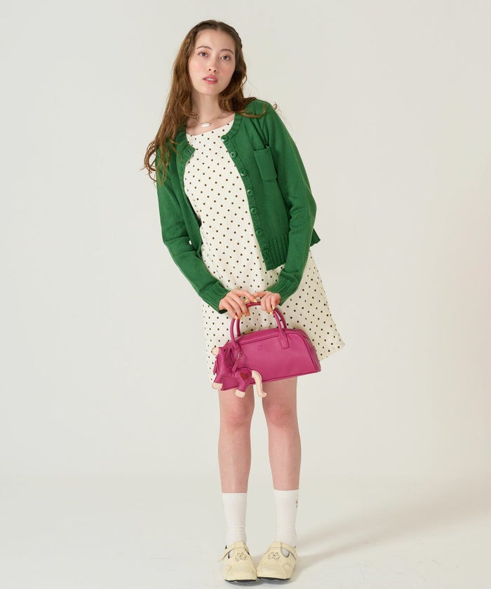 ドット/アイボリー/ジャンスカ/ワンピース