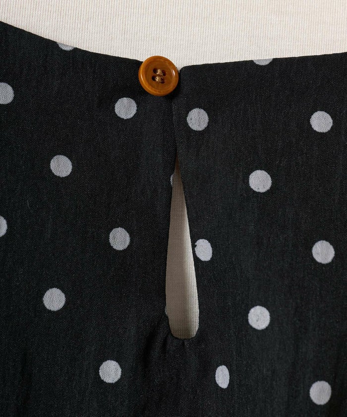 ドット/ジャンスカ/ワンピース/ブラック
