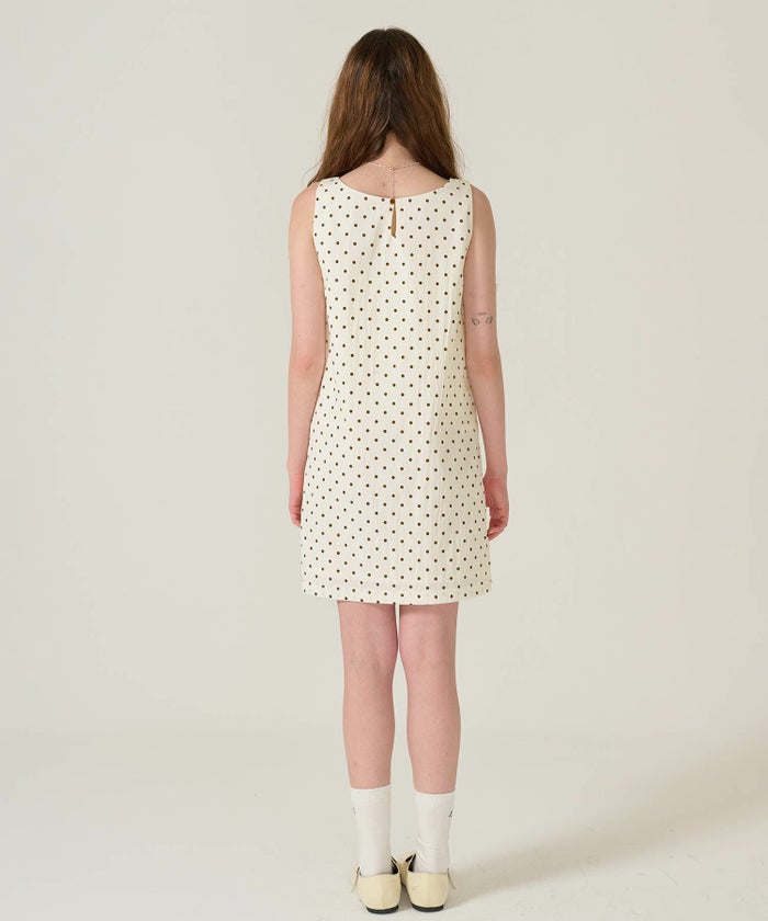 ドット/アイボリー/ジャンスカ/ワンピース