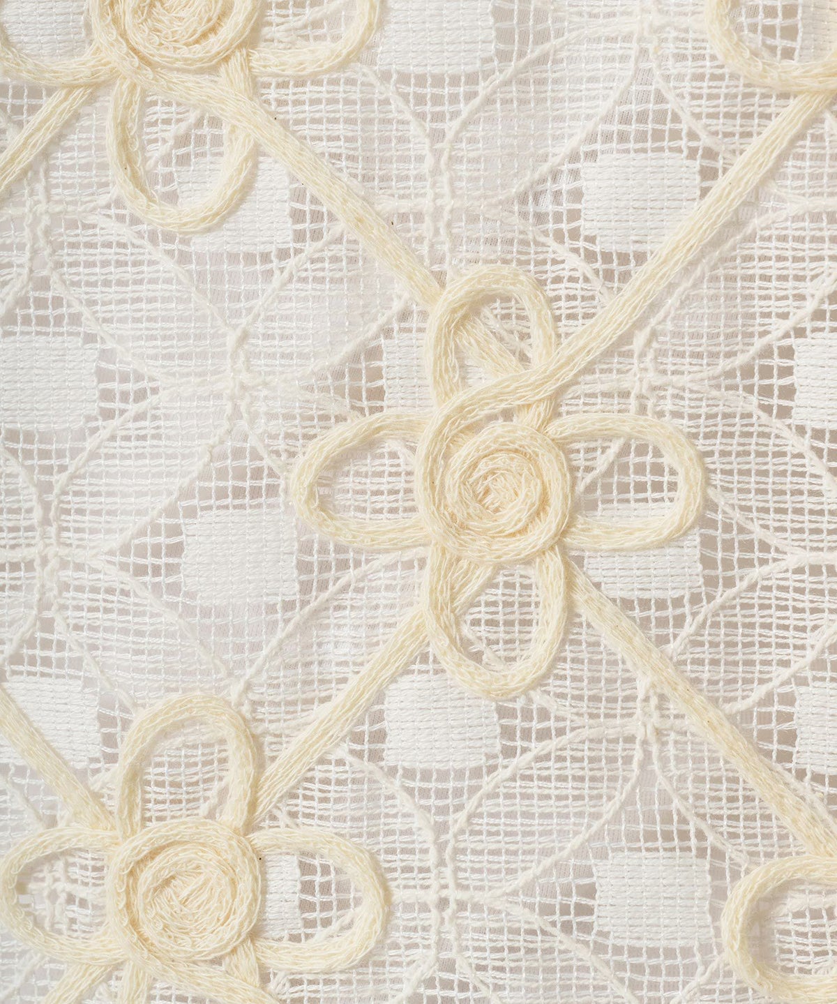 フラワー/刺繍/ トップス/ホワイト