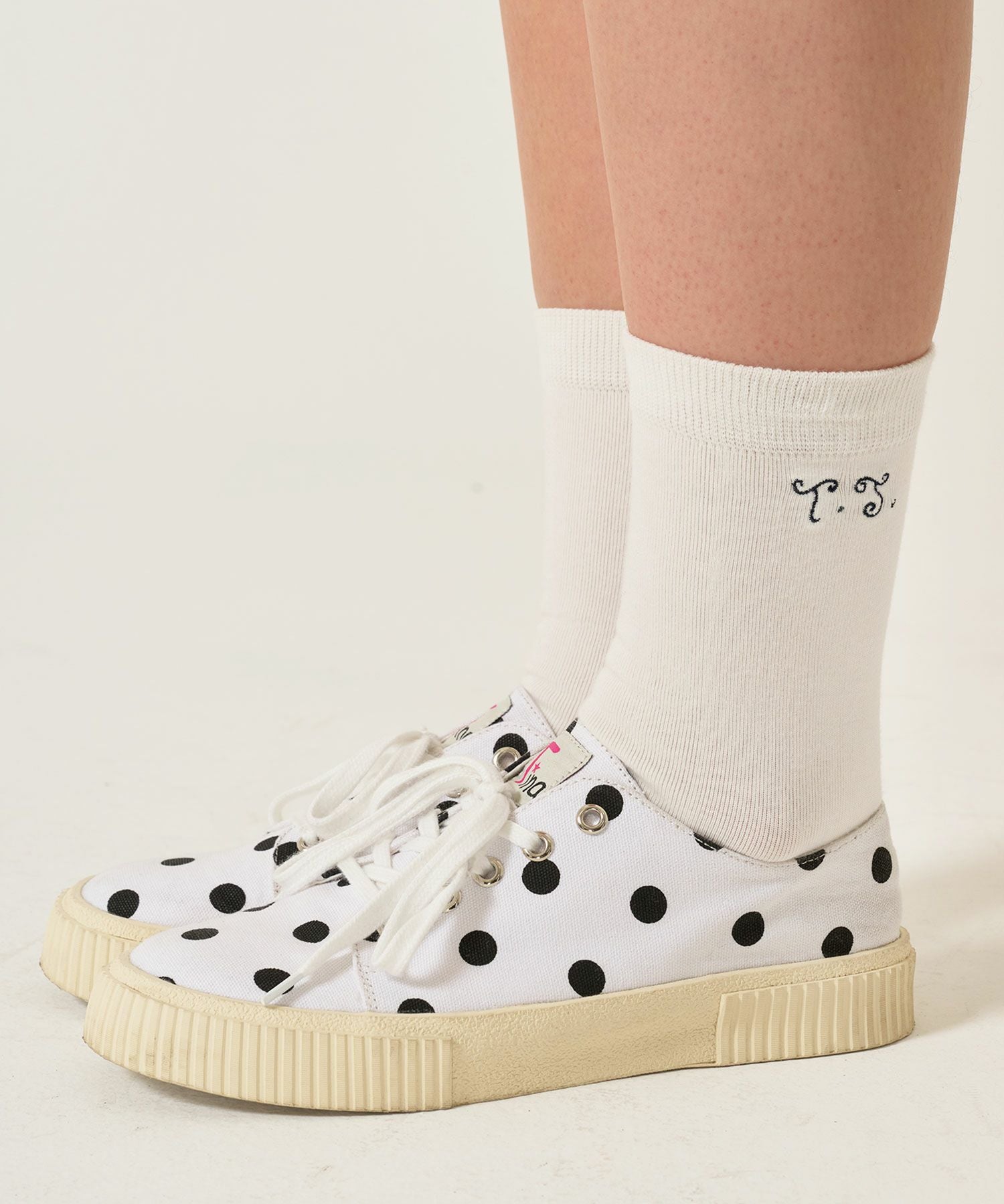ポイント刺繍 ソックス TINA：JOJUN 全1色｜tnj939-1123【2
