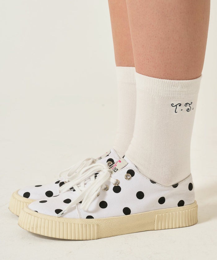 刺繍/ソックス/ポニー/白靴下