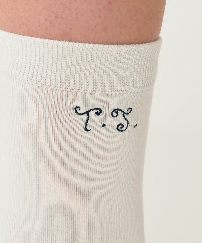 刺繍/ソックス/ポニー/白靴下