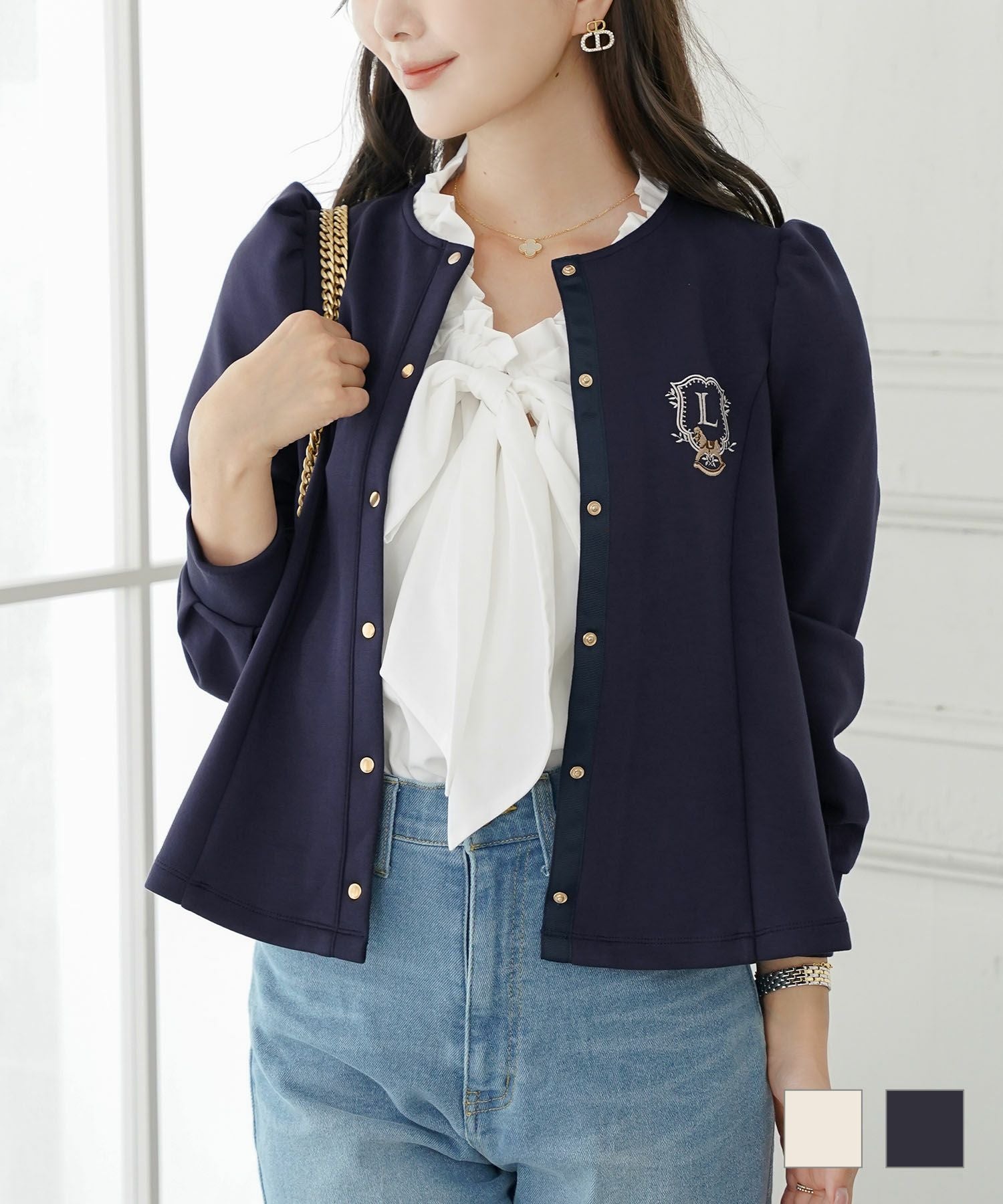 木馬 エンブレム ダンボールニット カーディガン le reve vaniller 全2