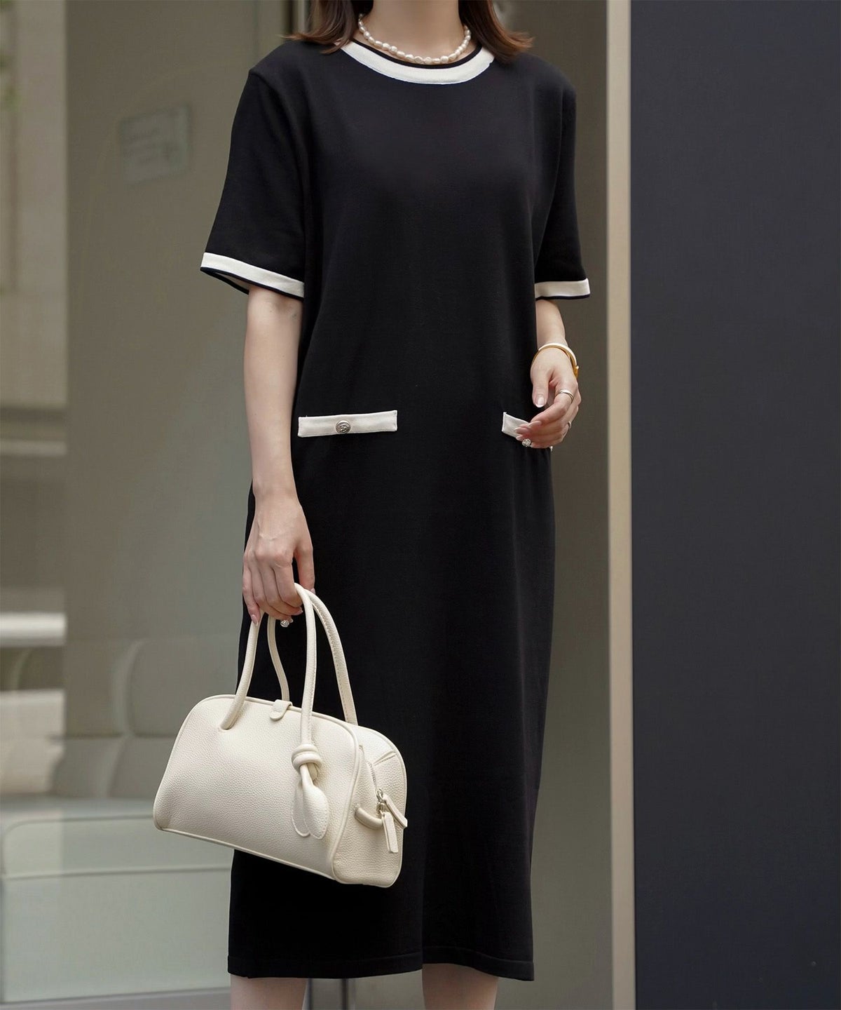 レディース バッグ きれいめ カジュアル ボストンバッグ 合皮 アイボリー/ピンク/ブラウン/ブラック/フリー