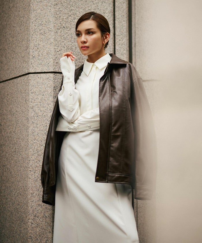 古着 ヴィンテージ ボア ライダース バイカーズブルゾン ユニセックス メンズライク ボーイッシュ 韓国風 綺麗め 細見え カジュアル KINO THE KEI