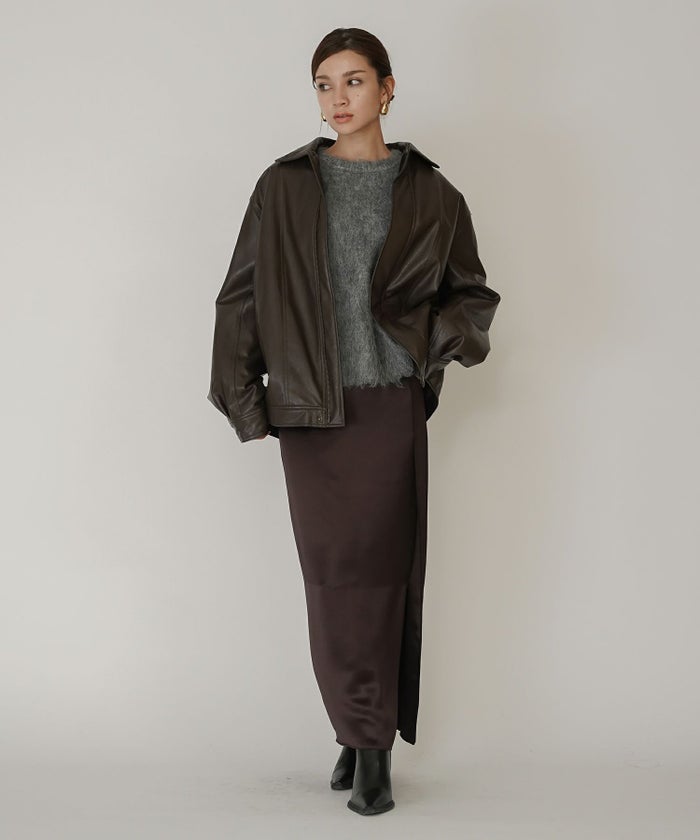 古着 ヴィンテージ ボア ライダース バイカーズブルゾン ユニセックス メンズライク ボーイッシュ 韓国風 綺麗め 細見え カジュアル KINO THE KEI