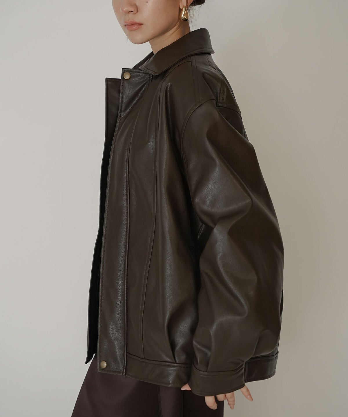 古着 ヴィンテージ ボア ライダース バイカーズブルゾン ユニセックス メンズライク ボーイッシュ 韓国風 綺麗め 細見え カジュアル KINO THE KEI