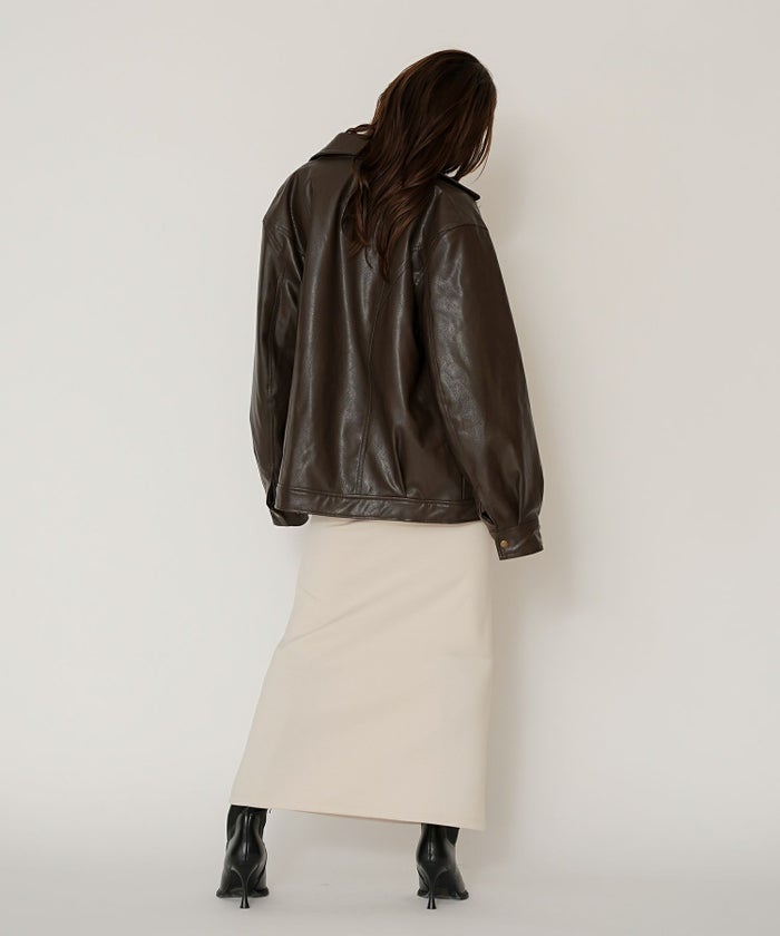 古着 ヴィンテージ ボア ライダース バイカーズブルゾン ユニセックス メンズライク ボーイッシュ 韓国風 綺麗め 細見え カジュアル KINO THE KEI