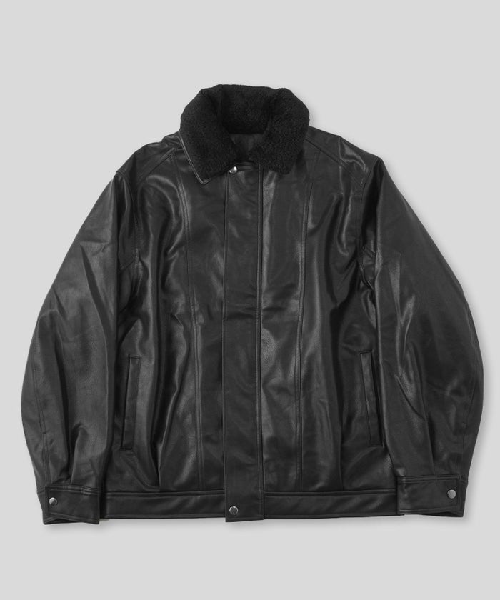 古着 ヴィンテージ ボア ライダース バイカーズブルゾン ユニセックス メンズライク ボーイッシュ 韓国風 綺麗め 細見え カジュアル KINO THE KEI