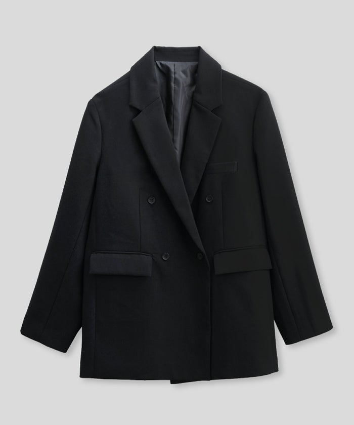 モード 肩幅 大きめ ブレザー アウター ビジネス 秋 韓国系 綺麗め 細見え カジュアル KINO THE KEI