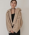 大人かわいい 上品 ディナー デート コンパクト クロップド丈 ファーコート 軽い 韓国風 綺麗め 細見え カジュアル KINO THE KEI