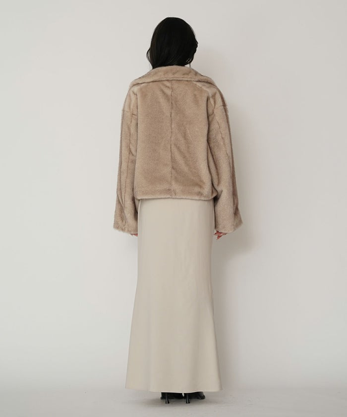 大人かわいい 上品 ディナー デート コンパクト クロップド丈 ファーコート 軽い 韓国風 綺麗め 細見え カジュアル KINO THE KEI