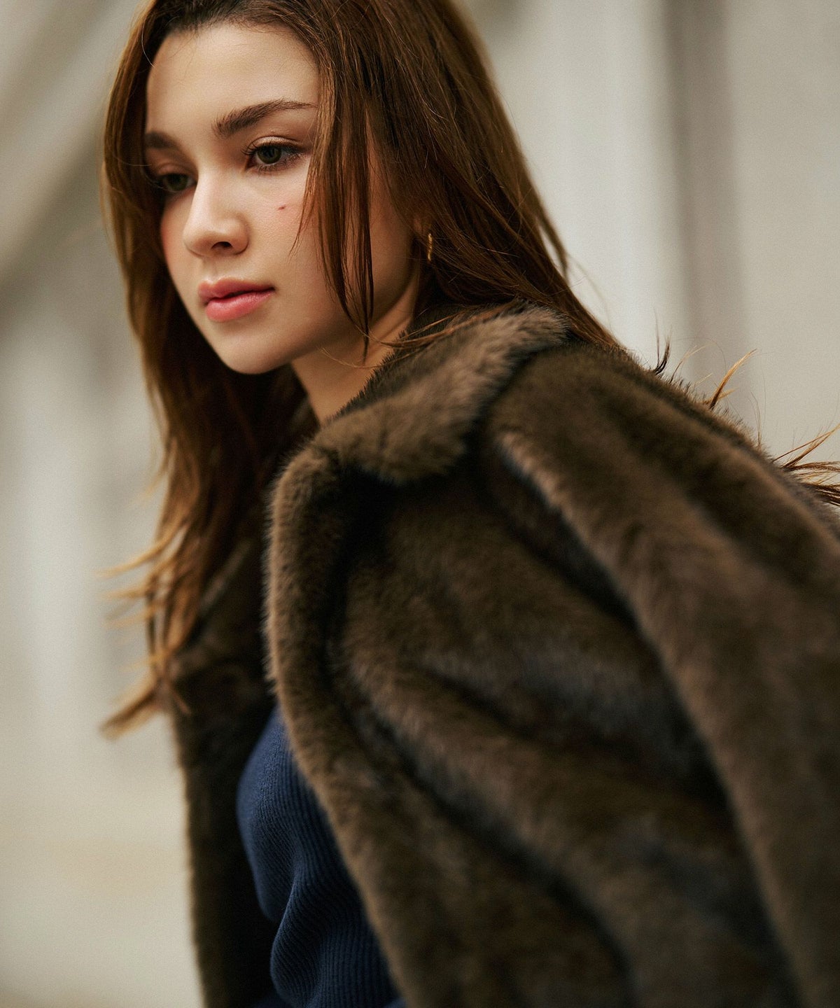 大人かわいい 上品 ディナー デート コンパクト クロップド丈 ファーコート 軽い 韓国風 綺麗め 細見え カジュアル KINO THE KEI