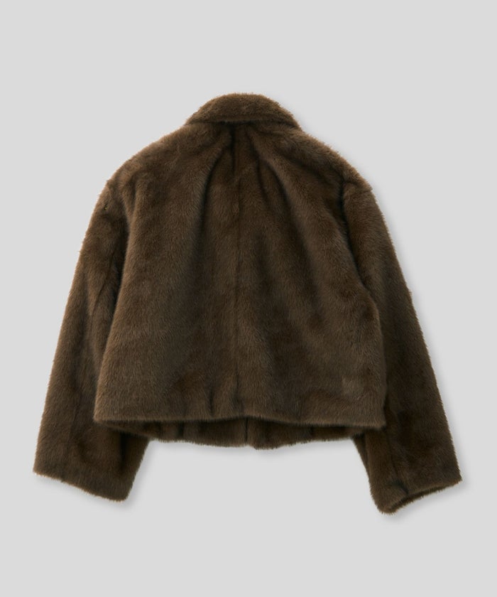 大人かわいい 上品 ディナー デート コンパクト クロップド丈 ファーコート 軽い 韓国風 綺麗め 細見え カジュアル KINO THE KEI