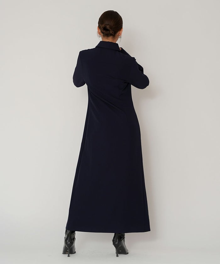 シャツワンピ 細見え モード 上品 ヴィンテージ 古着 ジャストシルエット 韓国風 綺麗め 細見え カジュアル KINO THE KEI