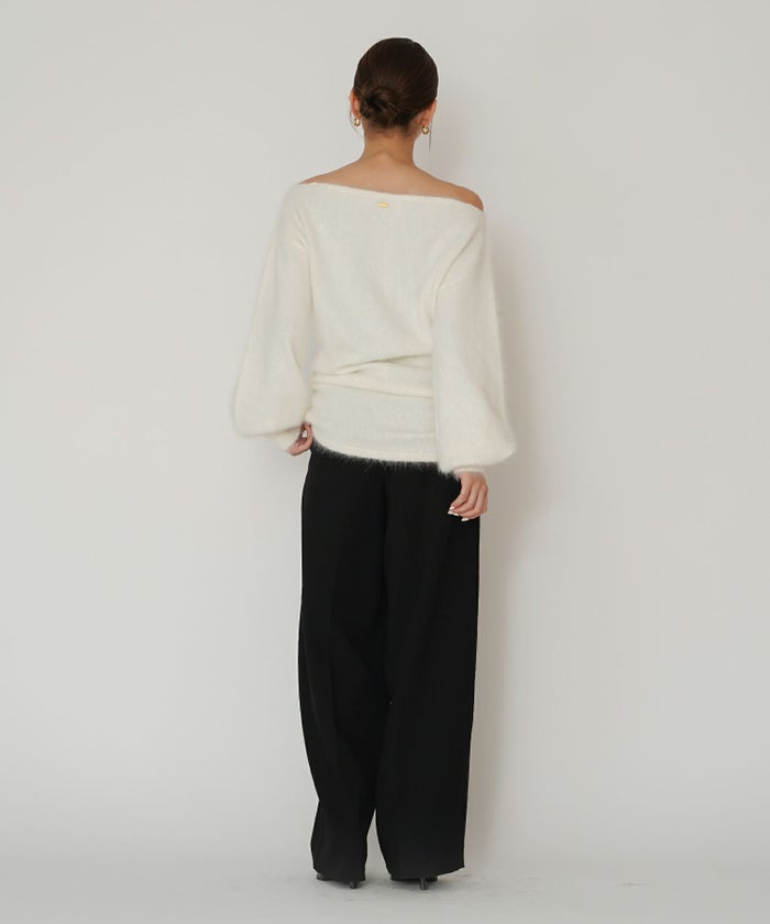 アンゴラ ファー オフショル ミニ ワンピース KINO THE KEI