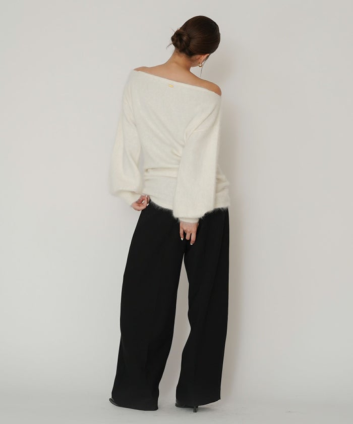 アンゴラ ファー オフショル ミニ ワンピース KINO THE KEI