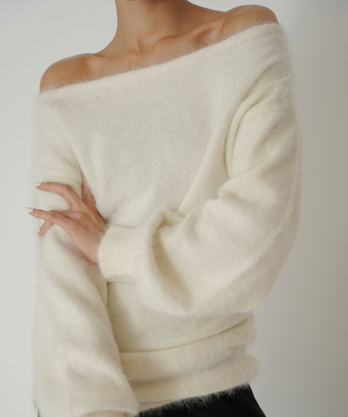 アンゴラ ファー オフショル ミニ ワンピース KINO THE KEI