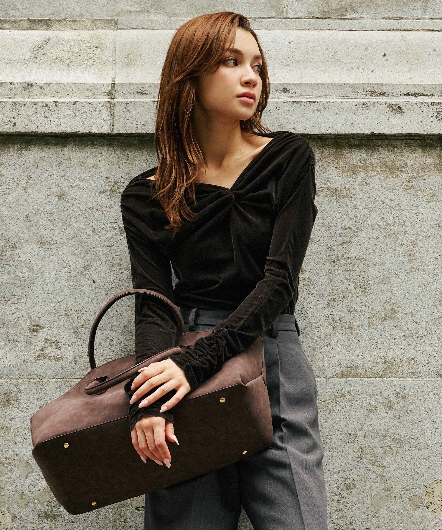 シアー ベロア ツイスト 3WAY トップス KINO THE KEI 全2色｜ktk531