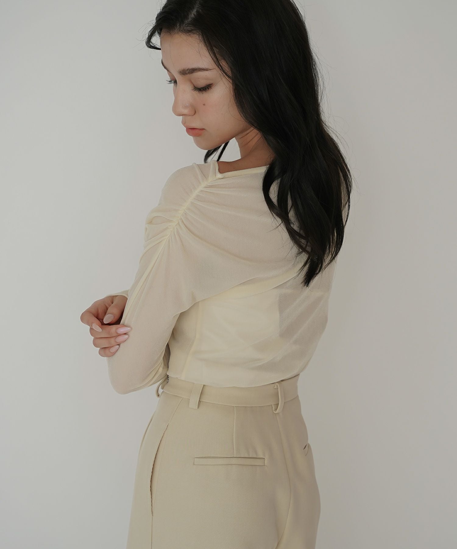 シアー ベロア ツイスト 3WAY トップス KINO THE KEI 全2色｜ktk531