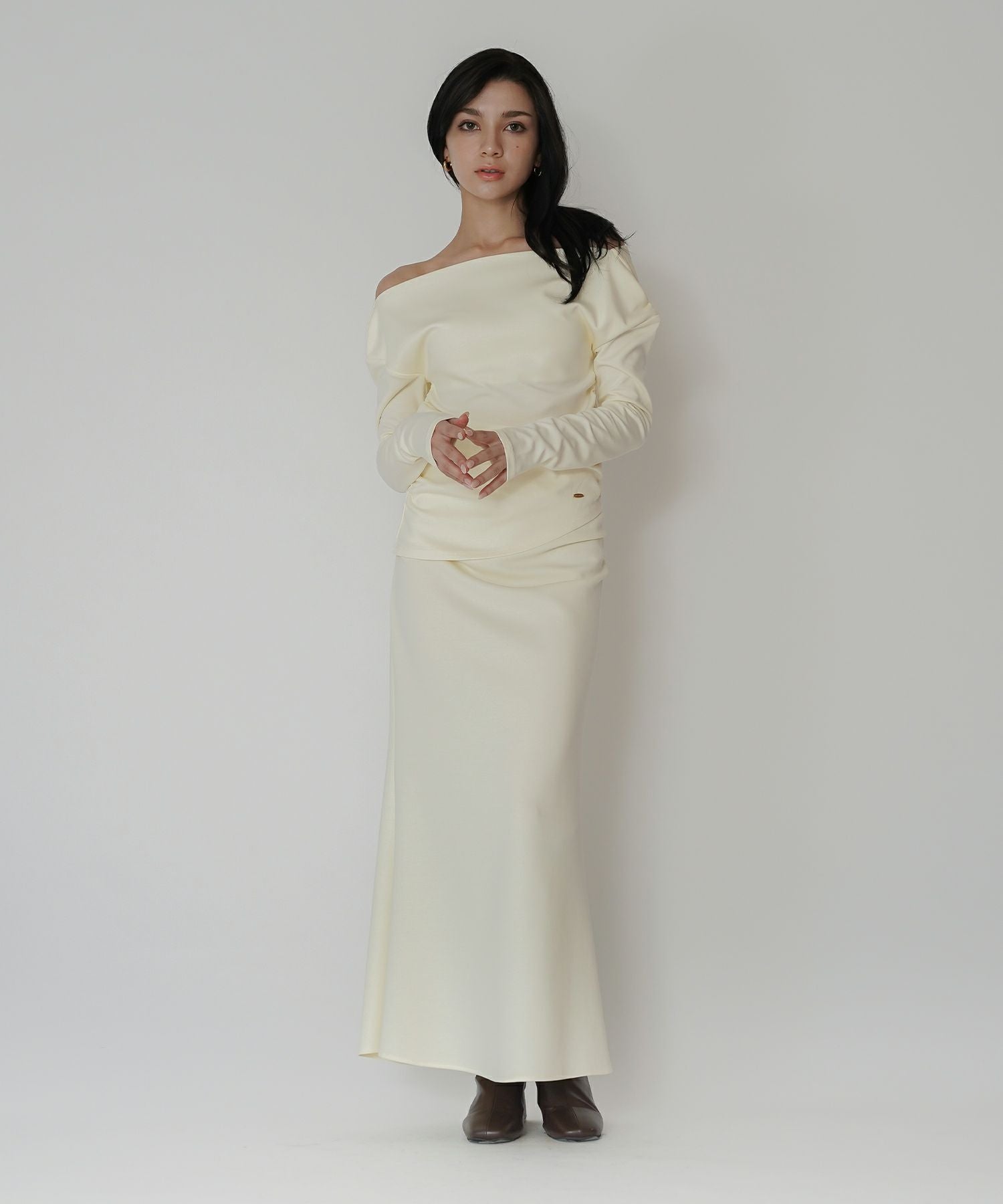 2WAY ドレープ アシンメトリー ヘム プルオーバー ( セットアップ可