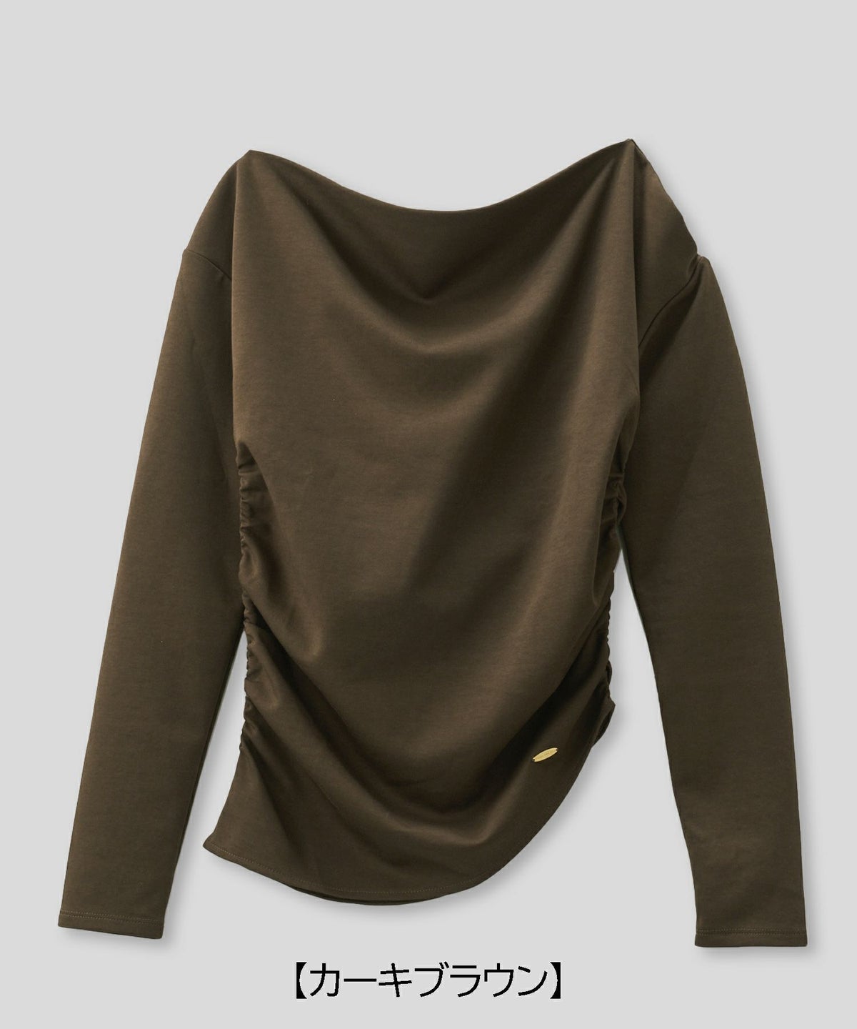 カットソー セットアップ オフショルトップス ドレープ タイトトップス 韓国風 綺麗め 細見え カジュアル KINO THE KEI