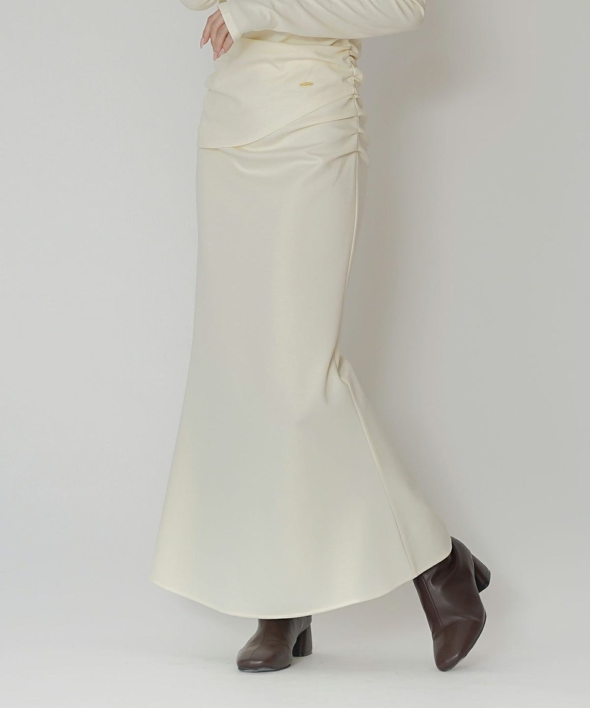 カットソー セットアップ マーメイドスカート ロングスカート ドレープ タイトスカート 韓国風 綺麗め 細見え カジュアル KINO THE KEI