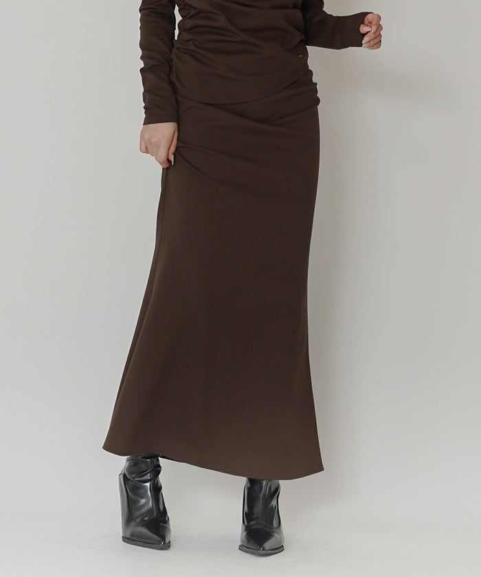 カットソー セットアップ マーメイドスカート ロングスカート ドレープ タイトスカート 韓国風 綺麗め 細見え カジュアル KINO THE KEI