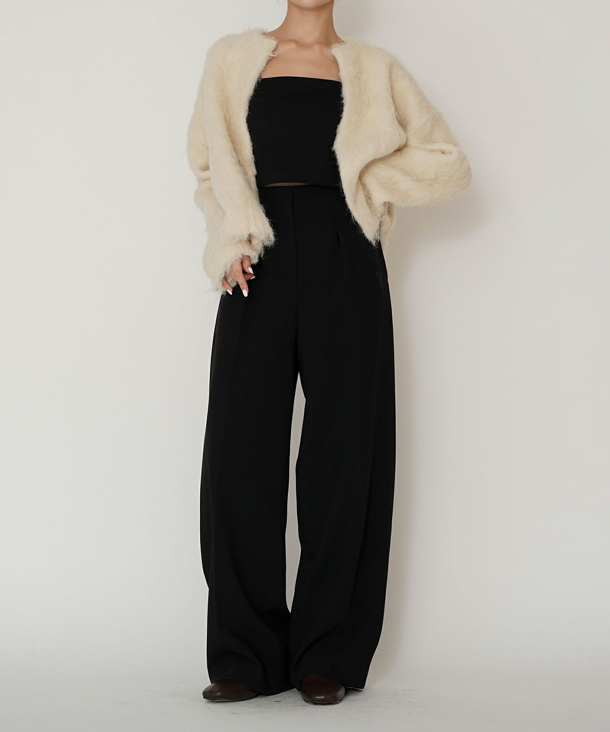 オフィス スラックス ワイドパンツ セミワイド フォーマル 万能 感動 着回し 韓国風 綺麗め 細見え カジュアル KINO THE KEI