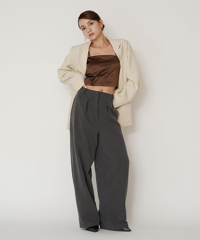 オフィス スラックス ワイドパンツ セミワイド フォーマル 万能 感動 着回し 韓国風 綺麗め 細見え カジュアル KINO THE KEI