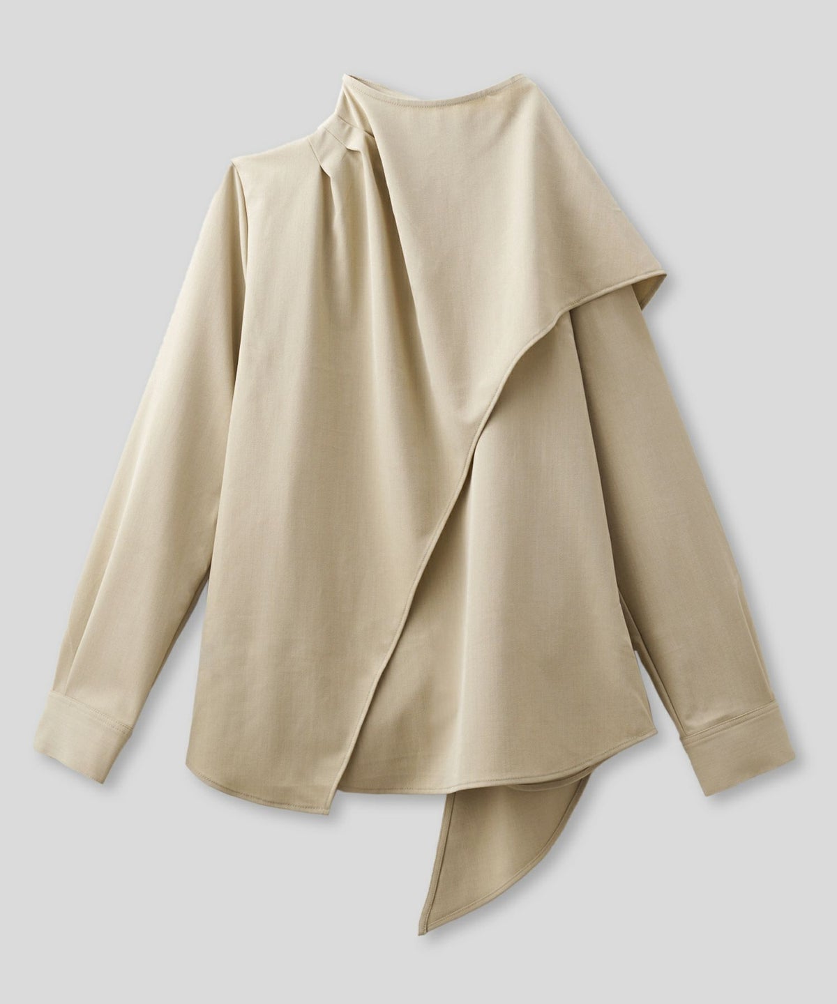 フレアシルエット お仕事 オフィス ディナー フォーマル ドレープ モード 変形シャツ  韓国風 綺麗め 細見え カジュアル KINO THE KEI