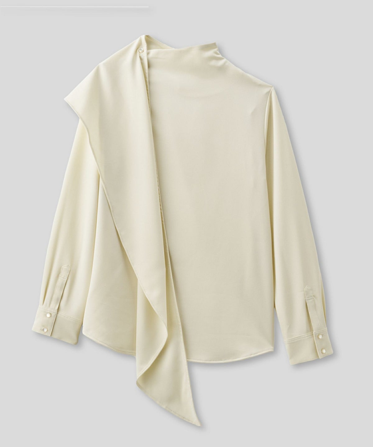 フレアシルエット お仕事 オフィス ディナー フォーマル ドレープ モード 変形シャツ  韓国風 綺麗め 細見え カジュアル KINO THE KEI