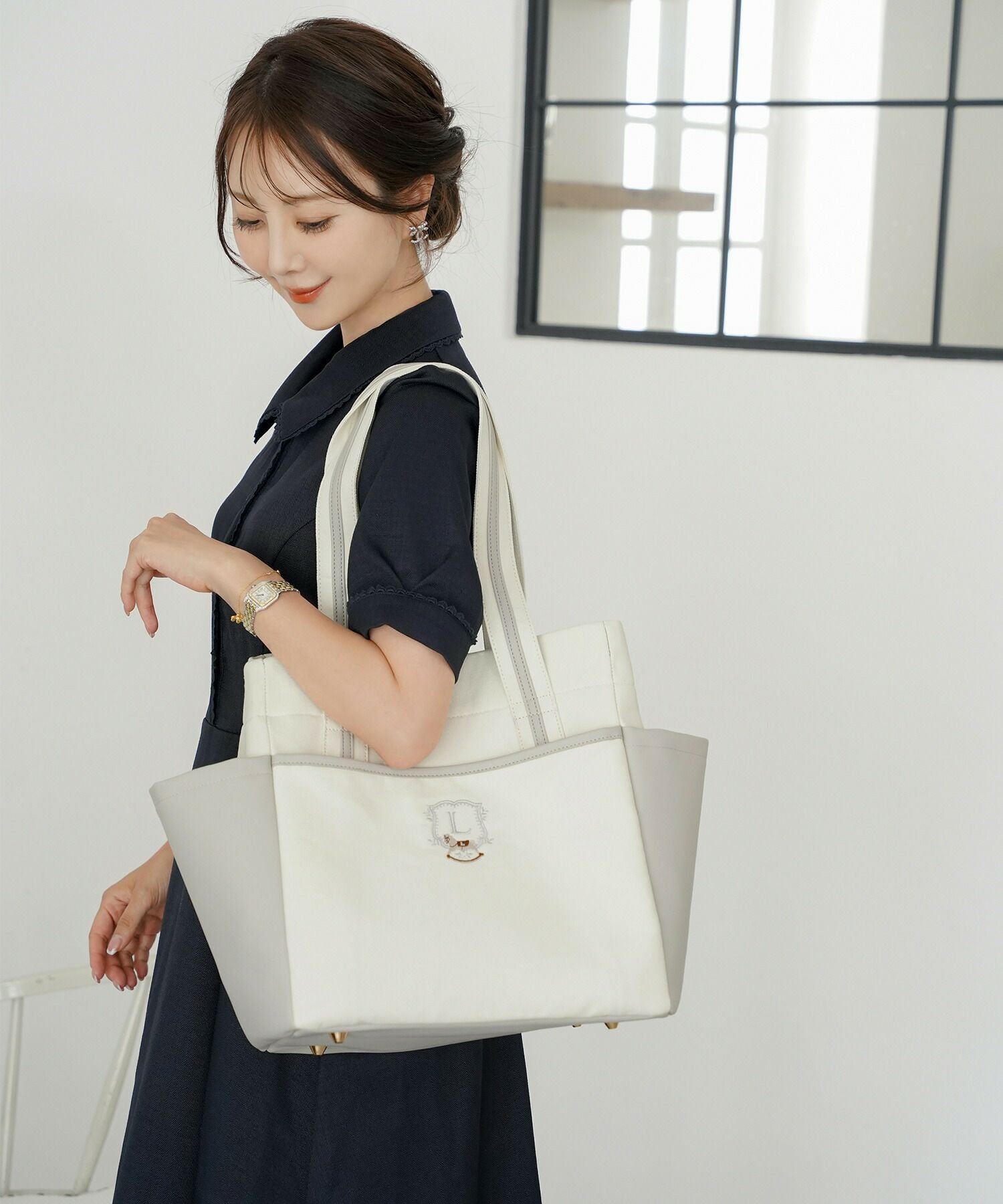 木馬 エンブレム 刺繍 マザーズ キャンバス トートバッグ le reve