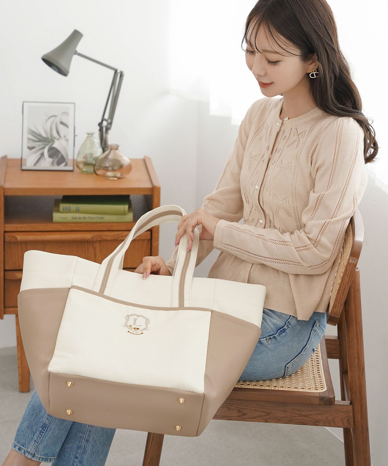 木馬 エンブレム 刺繍 マザーズ キャンバス トートバッグ le reve
