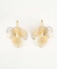 シアー フラワー ピアス Sheer Flower Pierce 真鍮 ガラス フープ 小顔効果 シアー フラワー ピアス Sheer Flower Pierce （Liala）