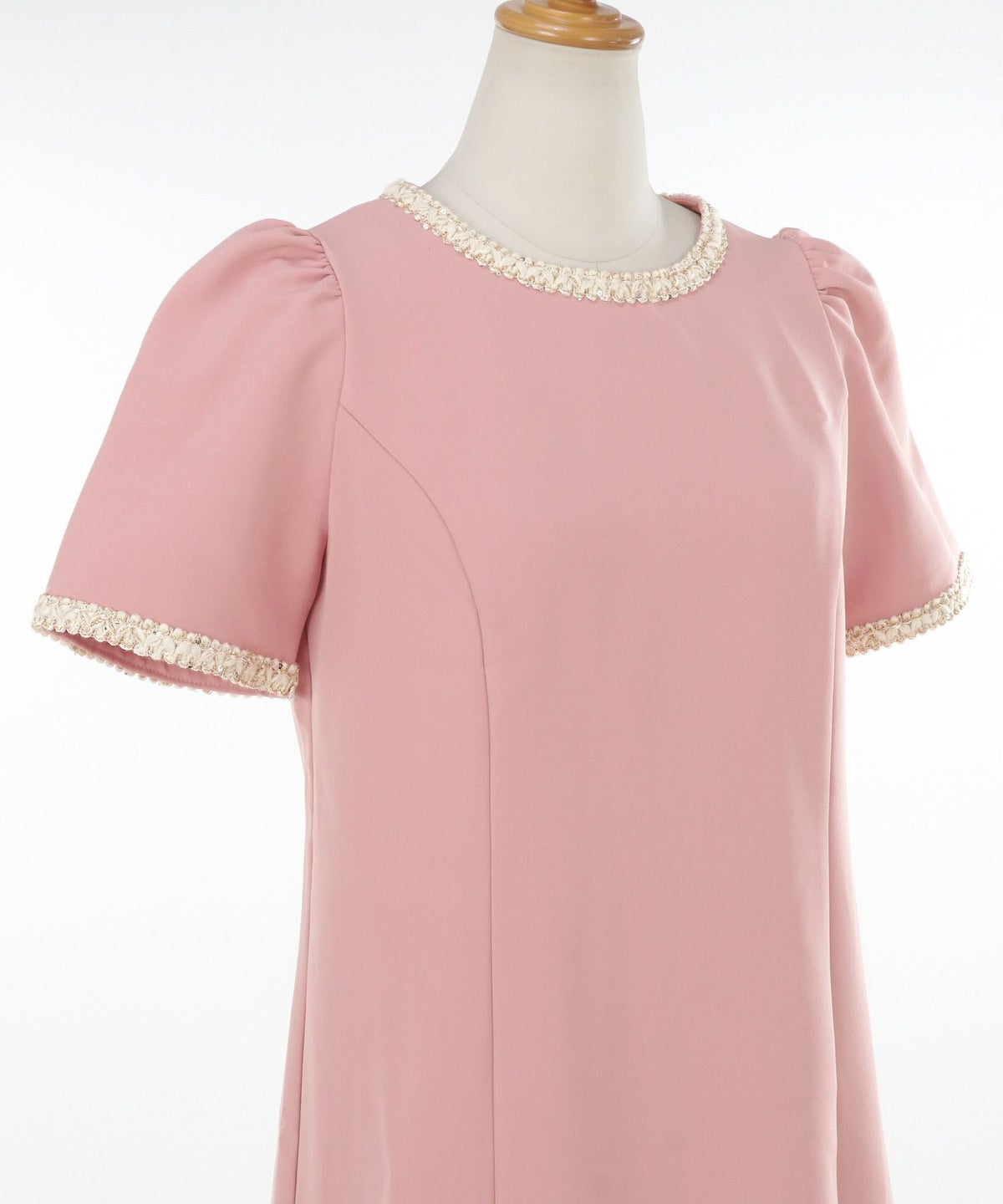 ワンピース レディース ファッション 半袖 きれいめ かわいい 大人 オフィス バイカラー 配色 膝丈 とろみ ジョイントスペース