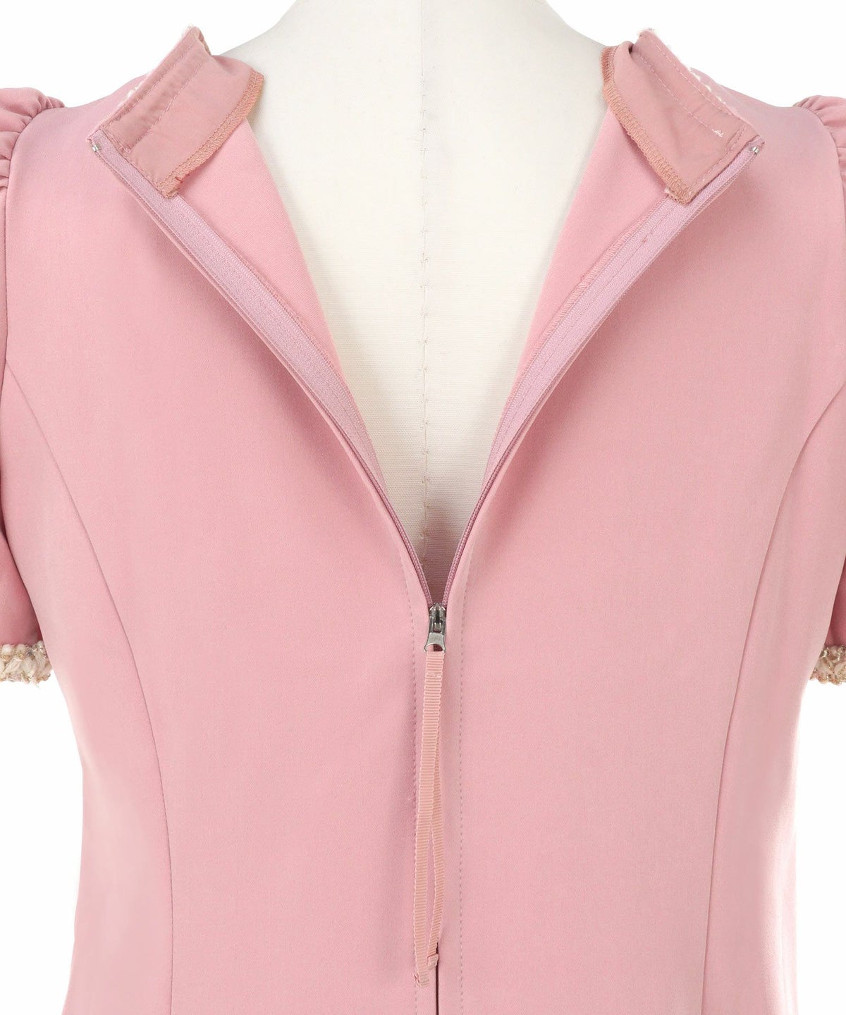 ワンピース レディース ファッション 半袖 きれいめ かわいい 大人 オフィス バイカラー 配色 膝丈 とろみ ジョイントスペース