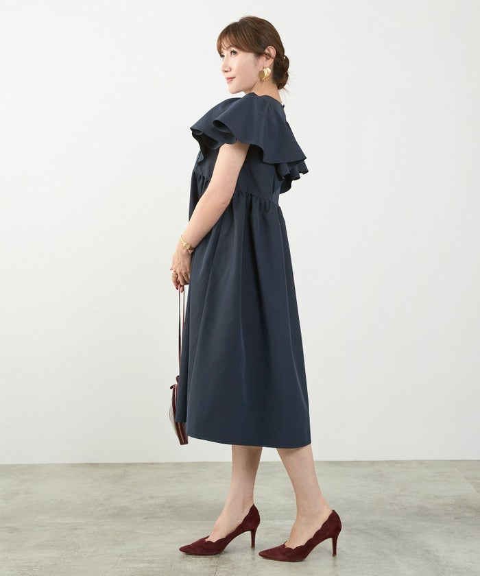 手洗い可かわいい上品きれいめ大人カジュアルシンプル体型カバーハイウエストフレアジョイントスペース