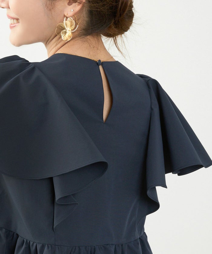 手洗い可かわいい上品きれいめ大人カジュアルシンプル体型カバーハイウエストフレアジョイントスペース