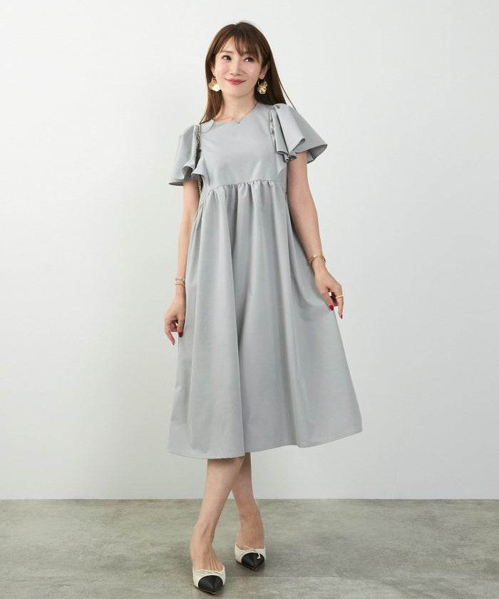 手洗い可かわいい上品きれいめ大人カジュアルシンプル体型カバーハイウエストフレアジョイントスペース