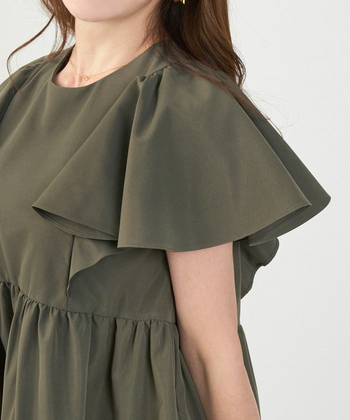 手洗い可かわいい上品きれいめ大人カジュアルシンプル体型カバーハイウエストフレアジョイントスペース