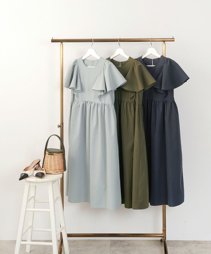 手洗い可かわいい上品きれいめ大人カジュアルシンプル体型カバーハイウエストフレアジョイントスペース