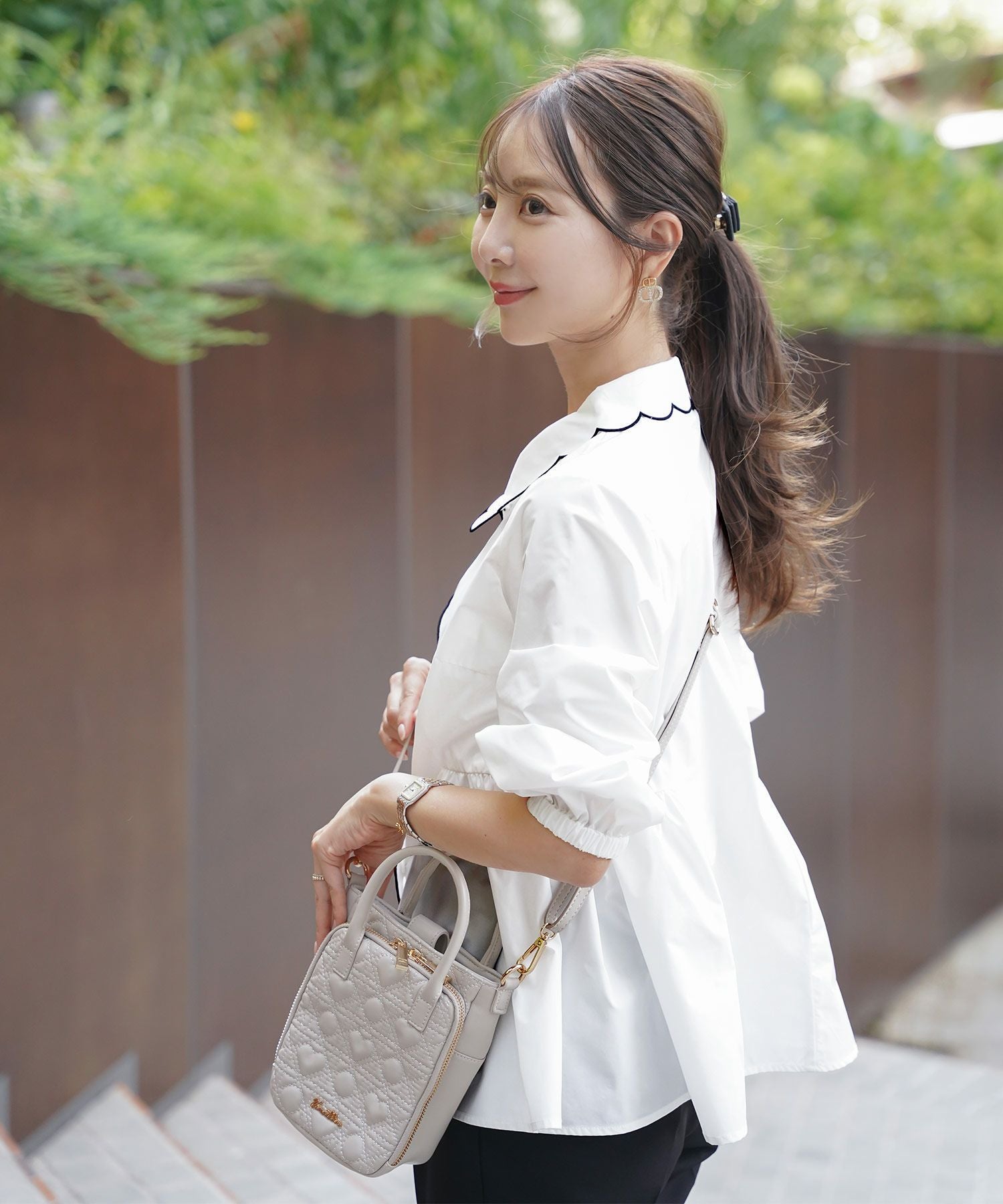 撥水 スカラップ 襟 ブラウス le reve vaniller 全3色｜lvn831-2100【1】